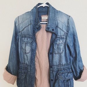 ANTHROPOLOGIE denim anorak jacket. XS.